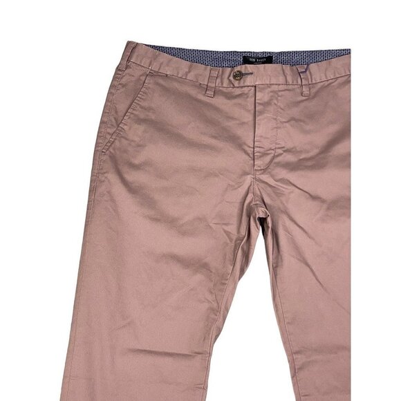 Ted Baker Men's Seenchi Chino Pants Pink Pockets Twill Flat Front Stretch 36R - Picture 4 of 8